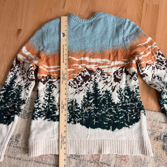Old Navy SoSoft Mountain Landscape Intarsia Crew Neck Sweater Men's L Unisex - Picture 7 of 7
